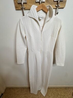 Vintage Miss Marilyn of Dallas Textured  Zip Front Jumpsuit